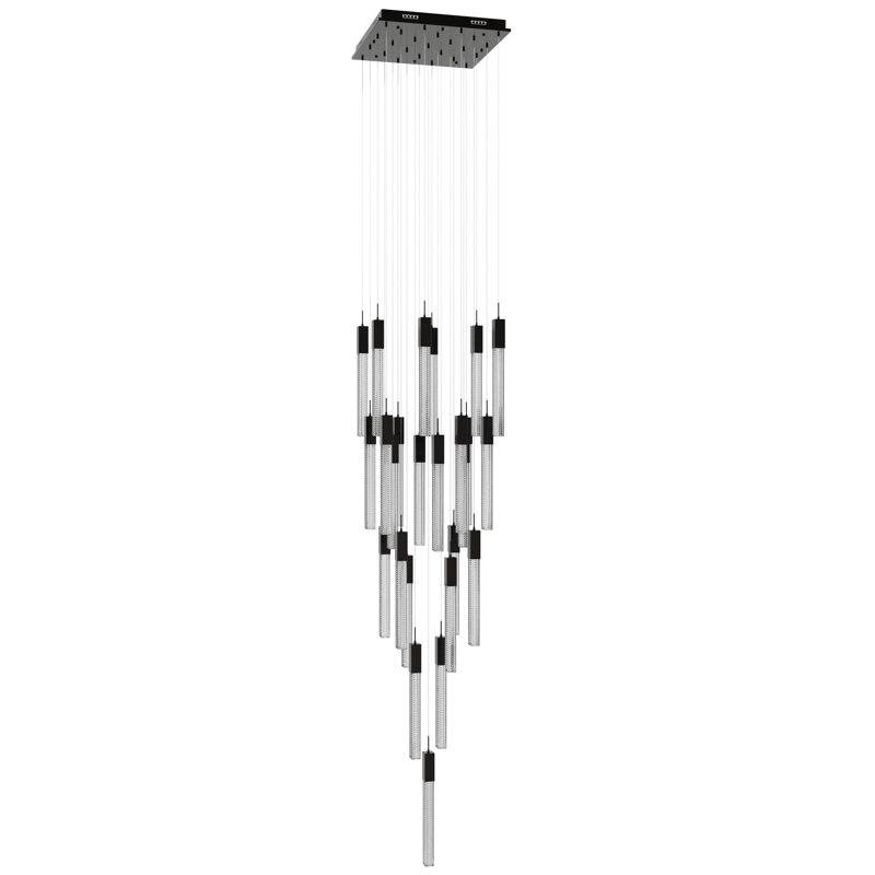 Boa 25-Light Dark Bronze Glass Cluster Pendant Chandelier