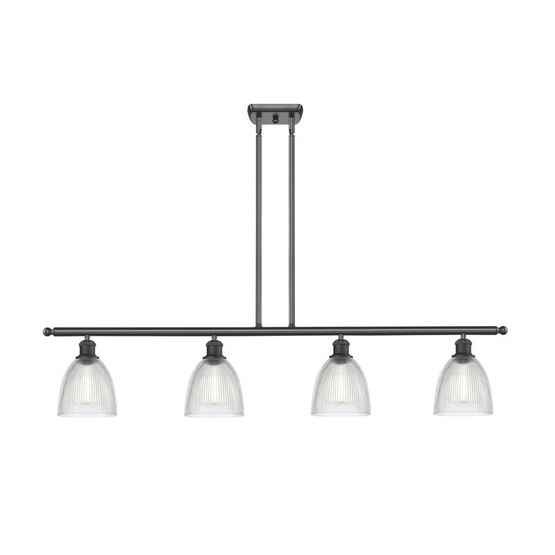Luminaire suspendu en forme de dôme pour îlot de cuisine à 4 lumières Asdsit, Ampoule non incluse, Noir mat