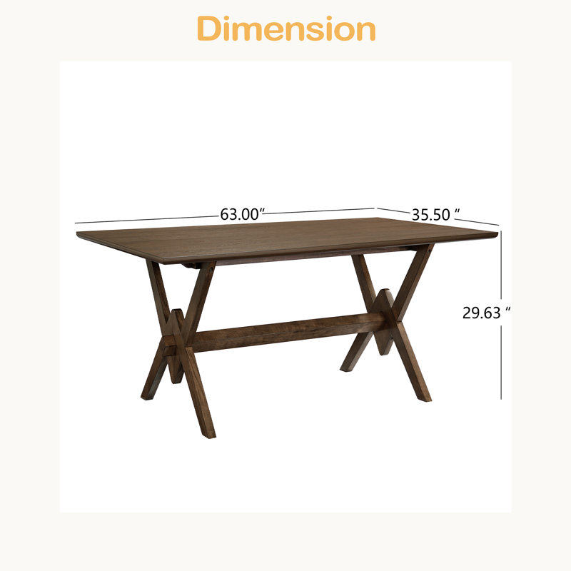 Table de salle à manger 63 ", Noyer
