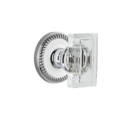 Grandeur Newport Rosette With Carré Crystal Knob