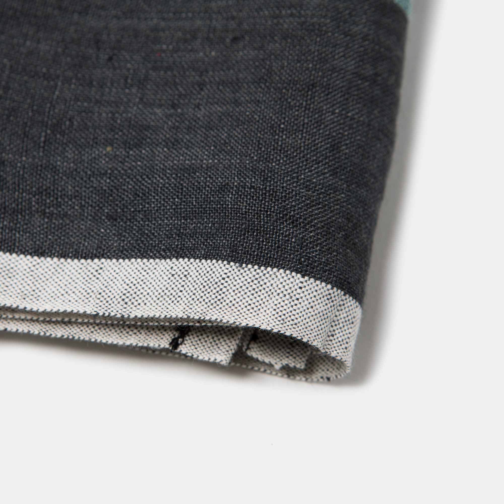 Stripe Tea Towel Kitchen Towel, Charcoal/Aqua