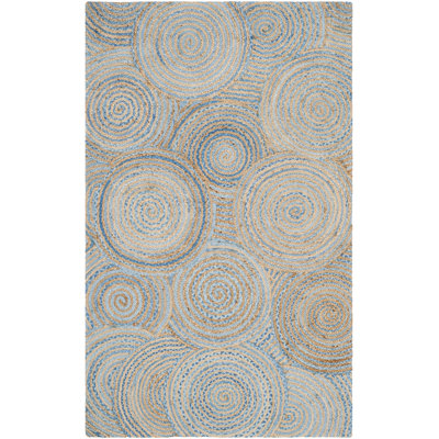 Tapis géométrique en jute / chindi tissé à la main Abhay