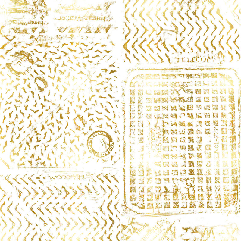 Thames, Gold on White, Paper