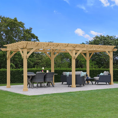 Meridian 10 Ft. W x 22 Ft. D Solid Wood Patio Pergola