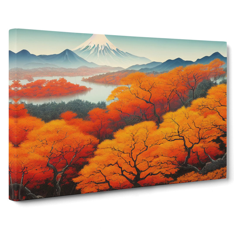 Autumn Japanese Mountain - Wrapped Canvas, 35cm H x 50cm W x 3cm D