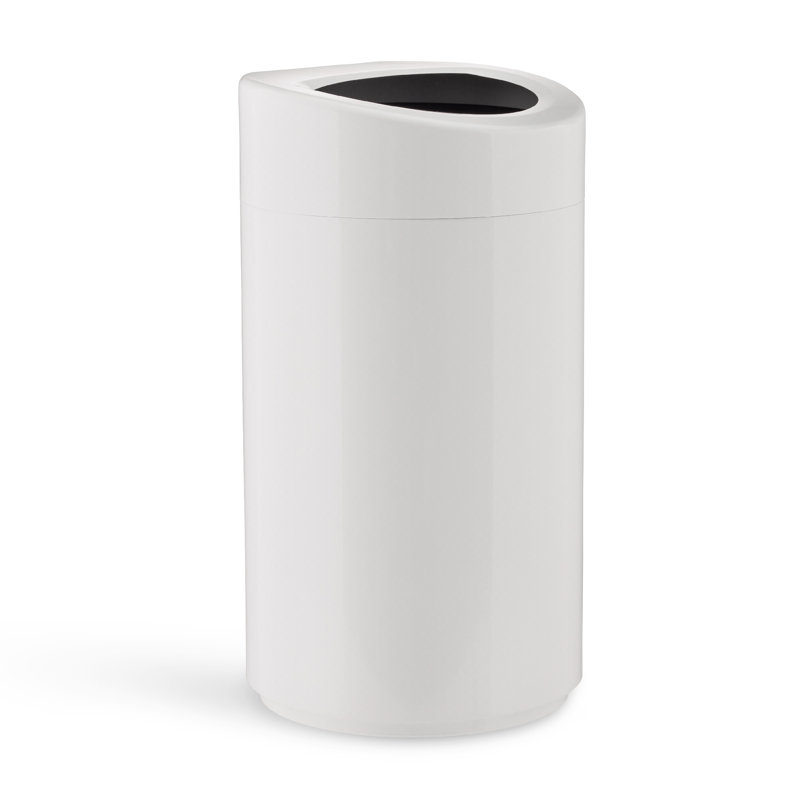 SAFCO Steel Open Top Trash Cans, 14 Gallon & 30 Gallon, 14, White