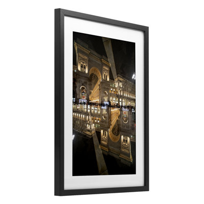 Illuminated Architecture Symmetry Framed Print Under Glass, design by Robin Vandenabeele