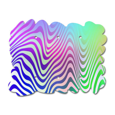 Off The Wall Plates - Plaque murale triple décorative holographique en acrylique arc-en-ciel Fun Squigley