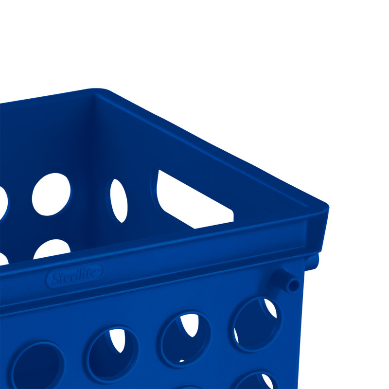 Mini-organisateurs de caisses de rangement empilables avec poignées Sterilite, blanc, (paquet de 24), Bleu