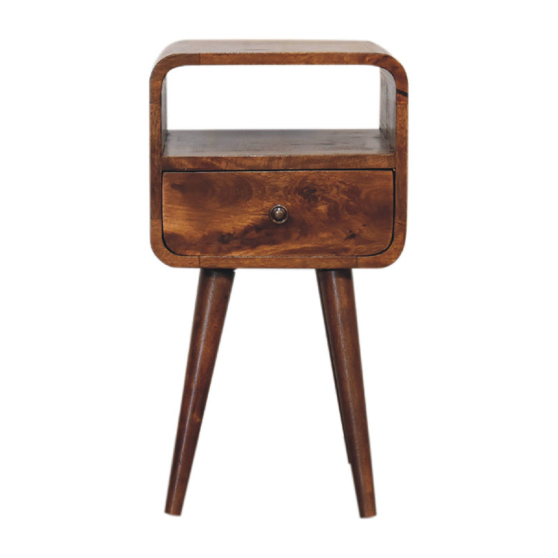 11.81'' W Solid Wood Nightstand, Light Brown