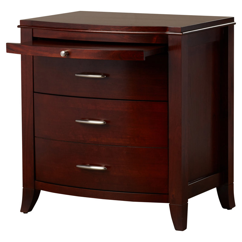 Aleidy 26'' W Solid Wood Nightstand, Cinnamon