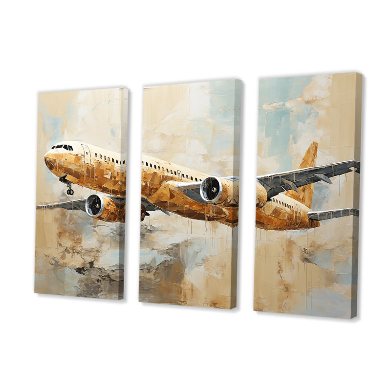 Passager, avion, ailes d'aventure - ensemble de salon d'art mural, H 32 po x l 48 po x P 1 po