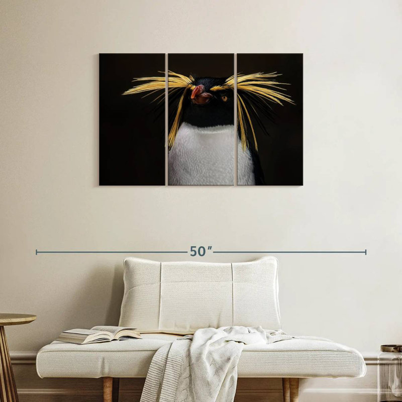 Southern Rockhopper Penguin, 24" H x 38" W