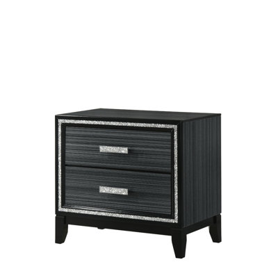 Table de chevet au fini noir - 2 tiroirs spacieux pour l'organisation et la commodité de la chambre à coucher avec joints de style anglais