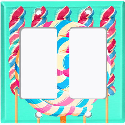 Plaque murale à 2 interrupteurs à bascule Lolli Pop Swirl