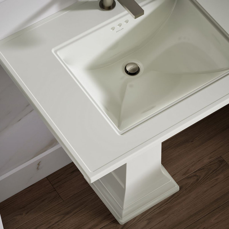 Memoirs® Stately 24" Pedestal Bathroom Sink with 4" Centerset Faucet Holes, Dune, Single, 34.75" H x 22.19" W x 30.69" L