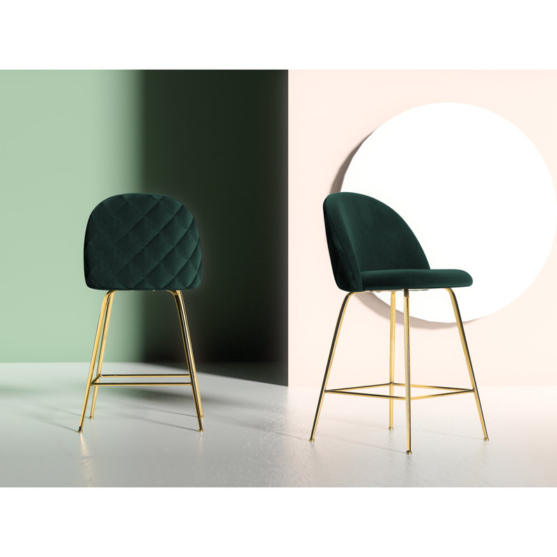 Ella Upholstered Counter Stool with Metal Frame