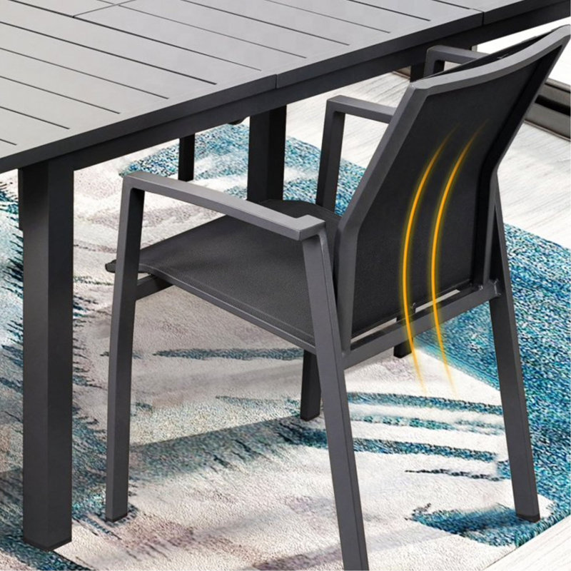 Ensemble de 4 chaises de patio en aluminium de 22,44 pouces de largeur, entièrement assemblées et empilables