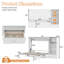 Grand lit escamotable mural avec rangement réglable, tablette et 1 tiroir, lit plateforme multifonctionnel pliable, blanc-1302101911