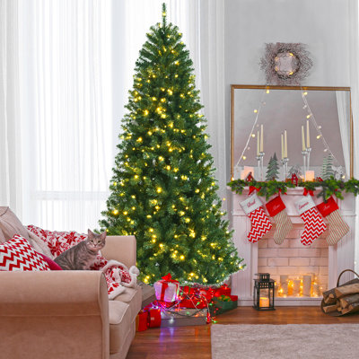 Arbre de Noël épinette vert 96 po avec 96 lumières DEL
