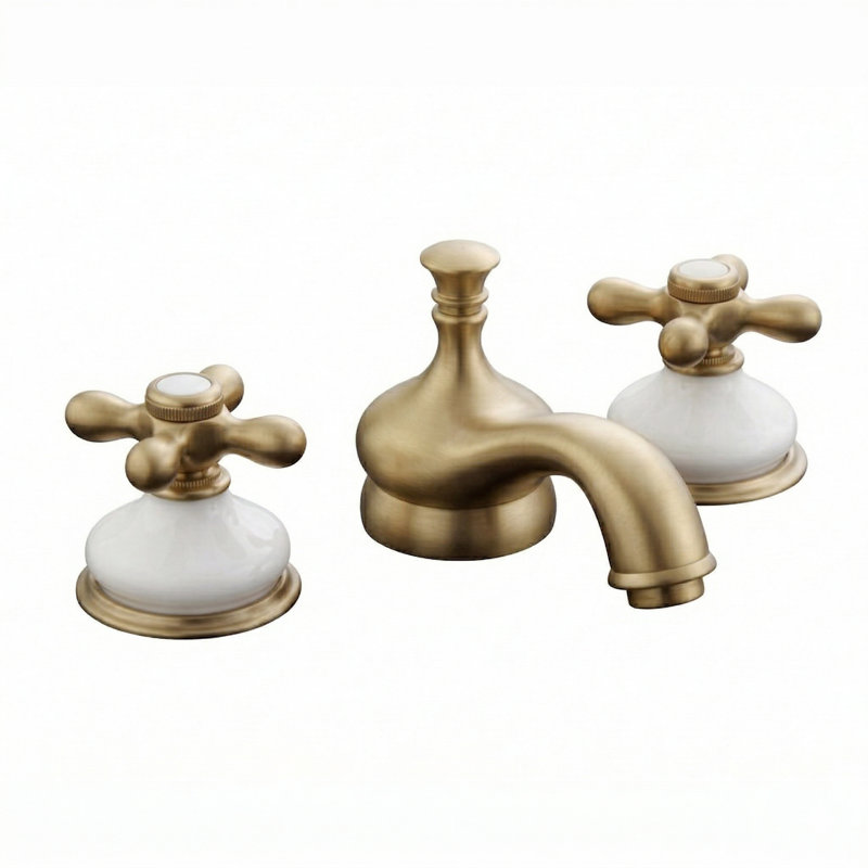 2-handle Bathroom Faucet, Unlacquered Raw Brass