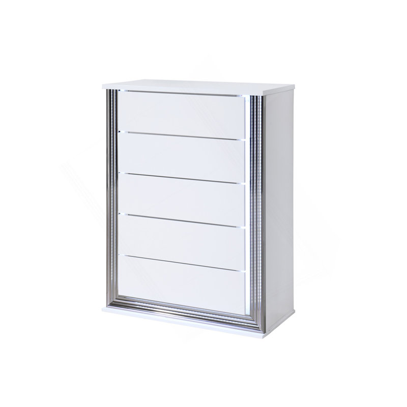Moon Smooth White Chest With Led