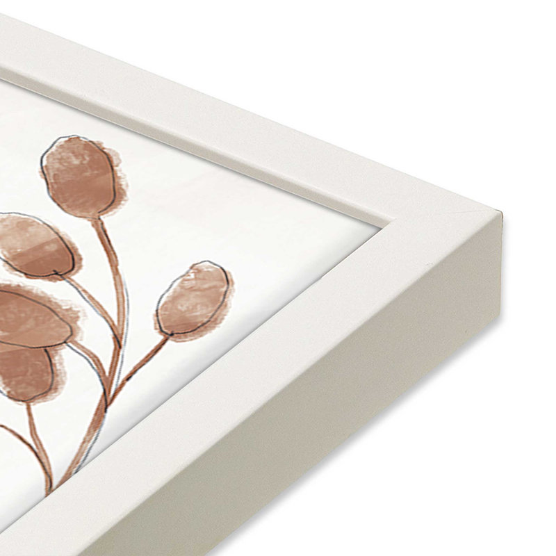 «Botanical Encouragement I», Blanc opaque, H 13,5 po x l 13,5 po