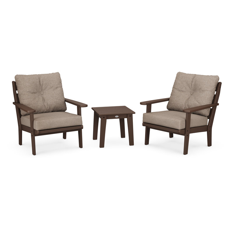 Ensemble de chaises 3 pièces POLYWOOD x Sol 72, Revolution® épicé brun, Acajou