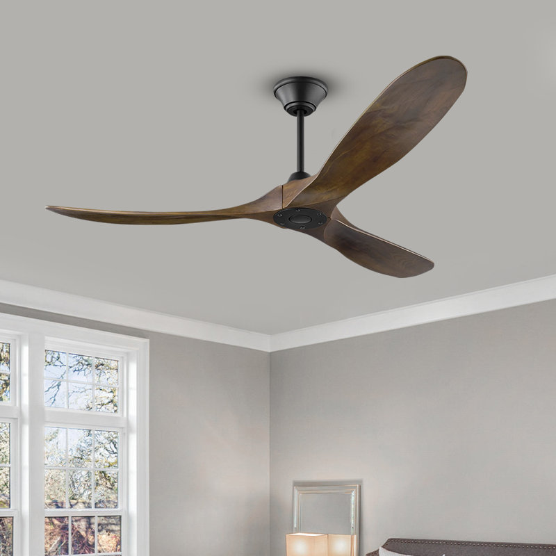 Reversible Dc Motor Ceiling Fan Featuring Premium Solid Wood Blades And App Based Smart Control,Suitable For Bedrooms, Living Rooms, And Covered Patios