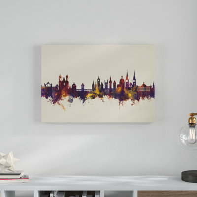 Lucerne Switzerland Luzern Skyline III Graphic Art on Wrapped Canvas in Beige