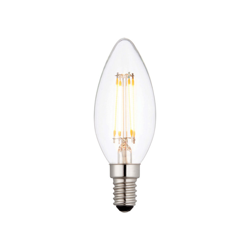 4W E14 SES C35 Candle LED Non-Dimmable Bulb - 470lm 2700K Warm White