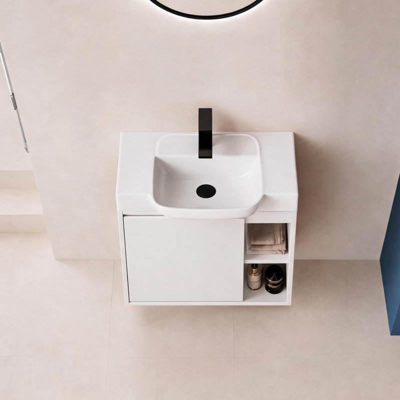 Meuble-lavabo flottant 24 po Slimbay, Blanc, 24"