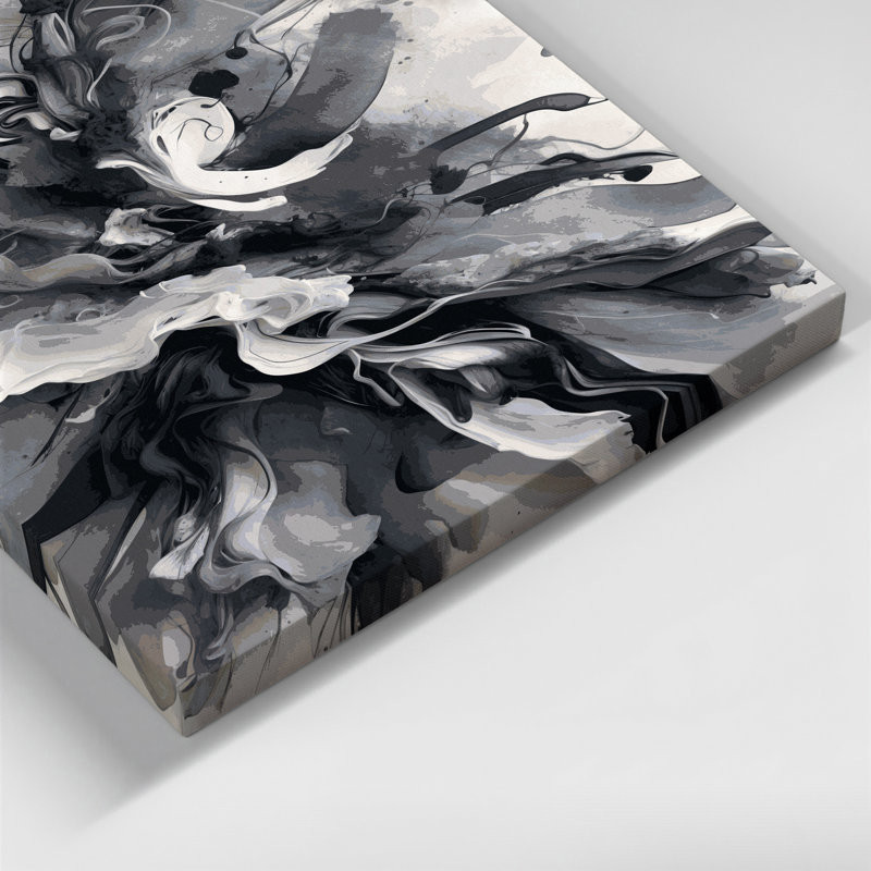 Aquarelle abstraite 21, art mural sur toile grise, H 11 po x l 14 po