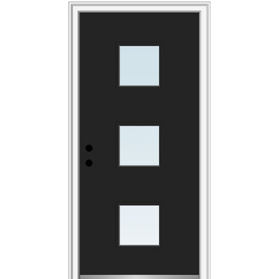 Porte d'entrée pré-suspendue en acier Spotlight