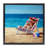 Pig with Beach Cocktail Framed Floater Canvas Wall Art by Lucia Heffernan-366999816-366999818