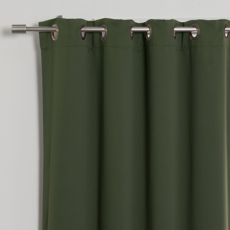 Flame Retardant Thermal Insulated Blackout Curtain, 52" W x 96" L, Moss