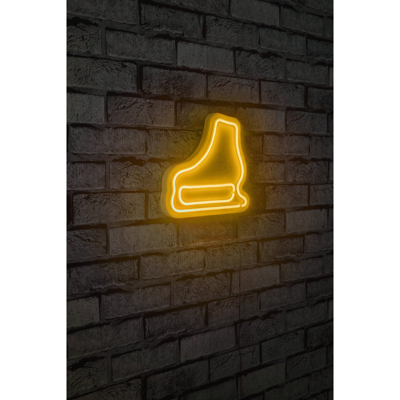Flexible LED Neon Strip Lights, Yellow, 9.8 x 8.7 x 0.8 inches | IP67 Waterproof, DC 12V, 350 Lumen, 3400K | PVC Foam Template, Built-in Wall Hanging System, Energy Efficient with 13000 kWh Output