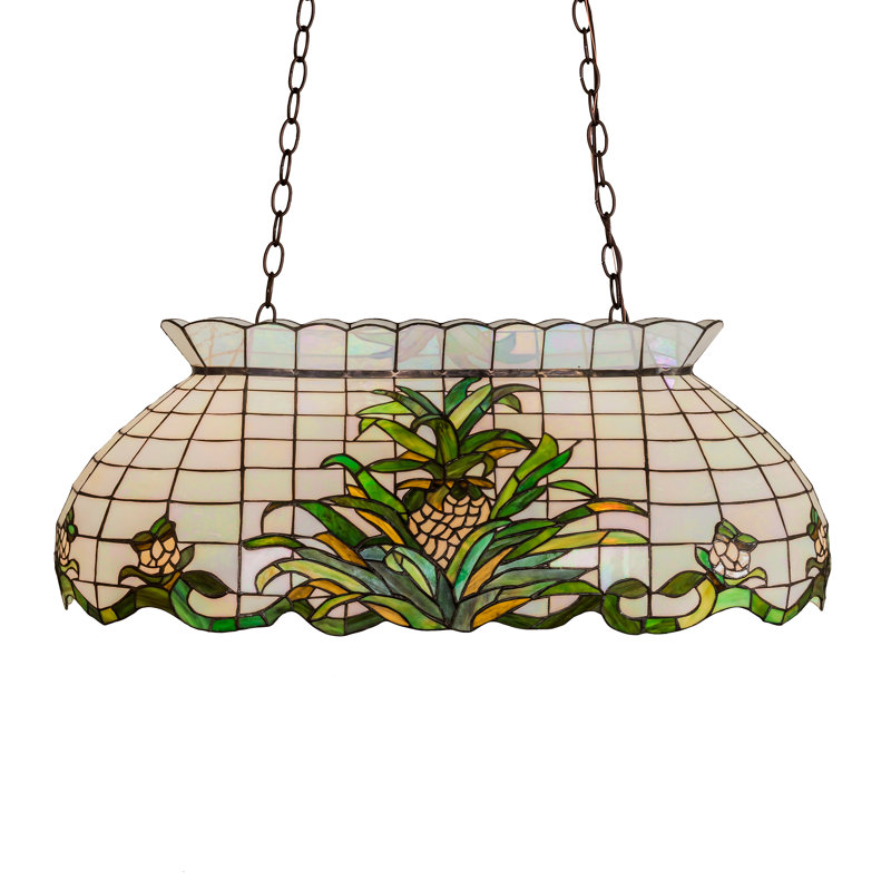 32" Long Welcome Pineapple Oblong Pendant