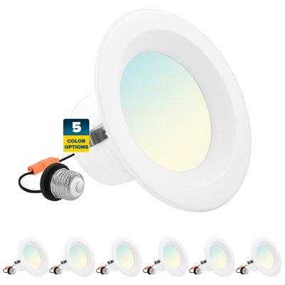 4'' Selectable Color Temperature Dimmable Air-Tight IC Rated LED Retrofit Recessed Lighting Kit