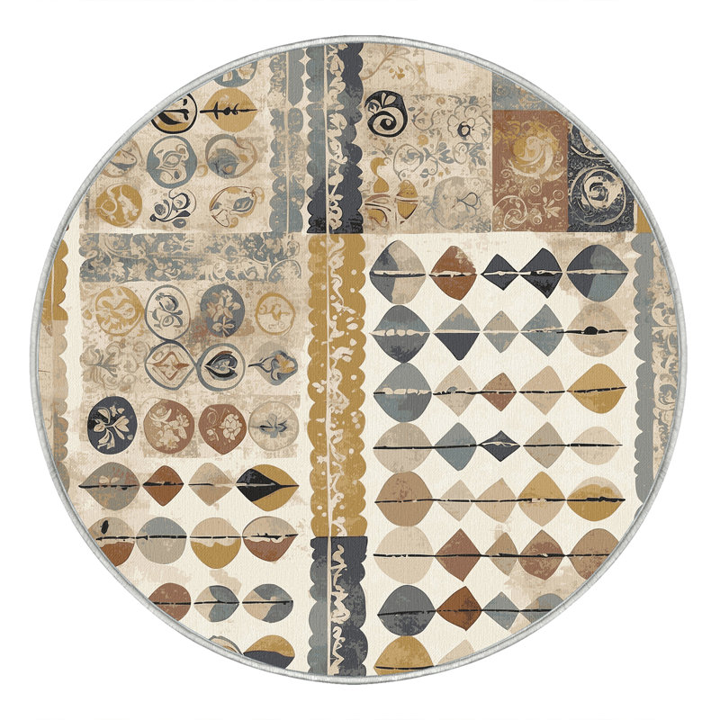 Retro Ripple Rug, Round 8'