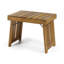 Table de bout d'extérieur en bois d'acacia avec finition en teck, l 21,5 po x H 16 po