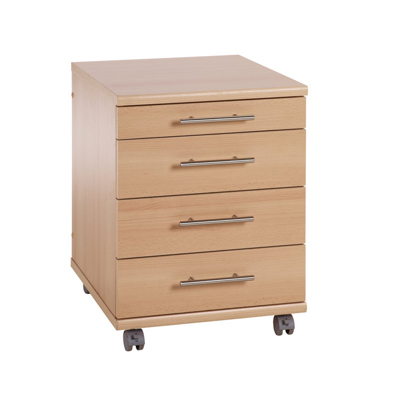 Lerman 41.6cm Wide 4 -Drawer Mobile File Cabinet, Samerberg beech