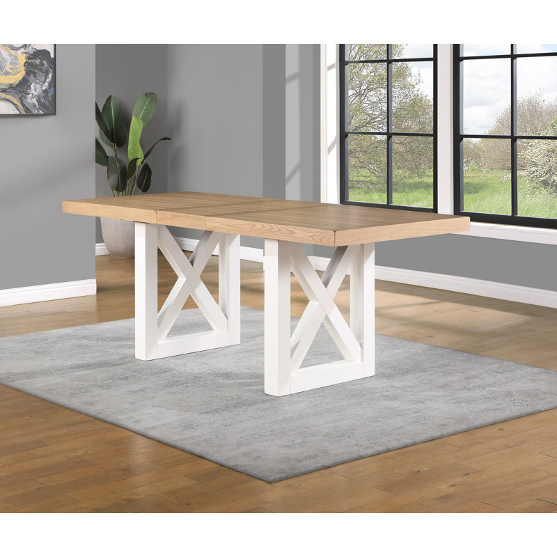 Table de salle à manger extensible Lixy, Blanc