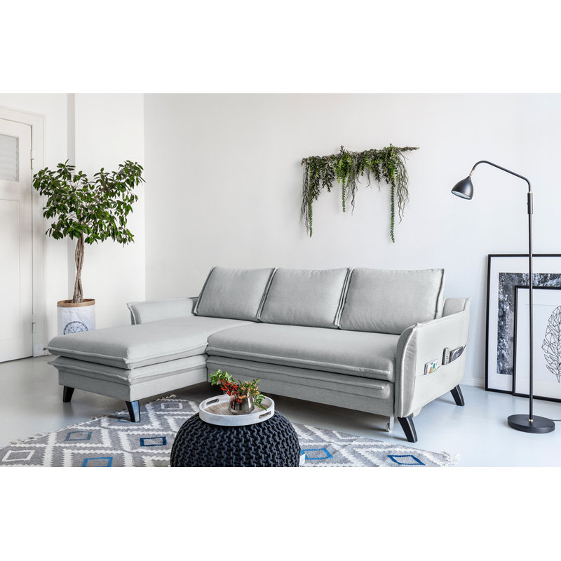 Charming Charlie Corner Sofa Chaise, Left Hand Facing, Light Grey