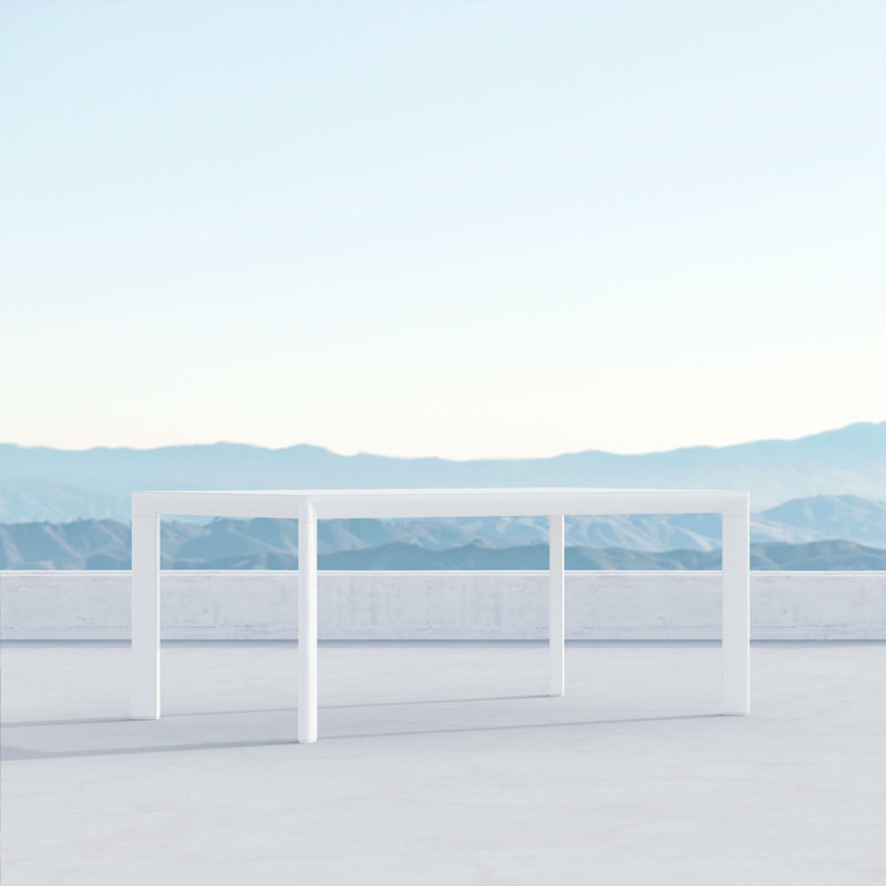 Porto Aluminum Dining Table, Matte White