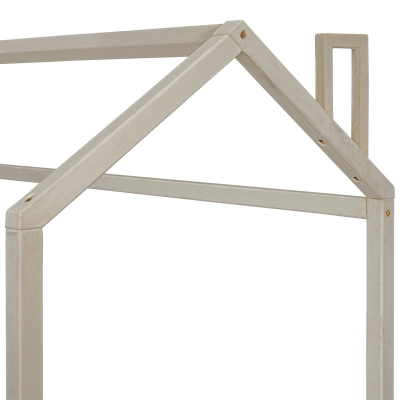 Lit maison en velours beige, Twin