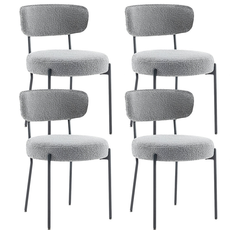 Chaises de salle à manger rembourrées Boucle, Gris