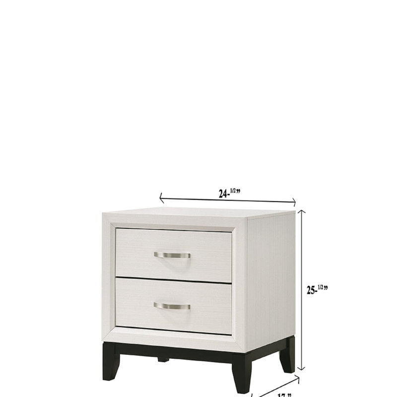 Table de chevet White Chalk 2 - moderne et fonctionnelle pour la chambre à coucher et le salon, White
