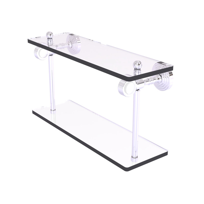 Étagère à 2 niveaux Jarrell, H 5,12 po x l 16 po x p 9,3 po, Chrome poli
