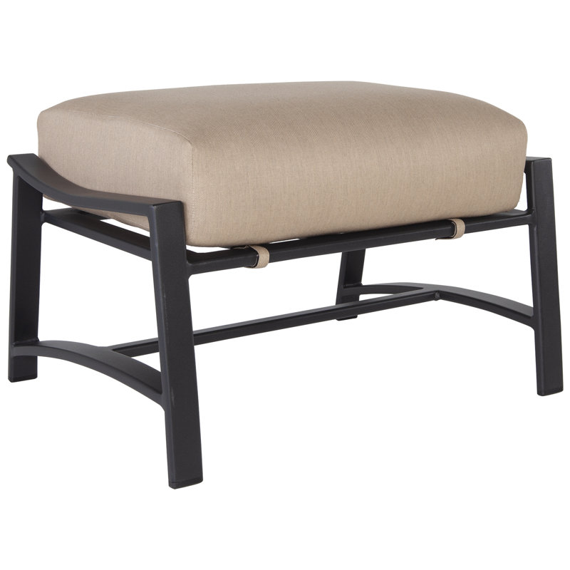 Avana Outdoor Ottoman, Graphite, Alcazar Redwood